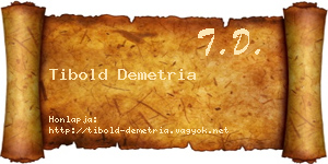Tibold Demetria névjegykártya